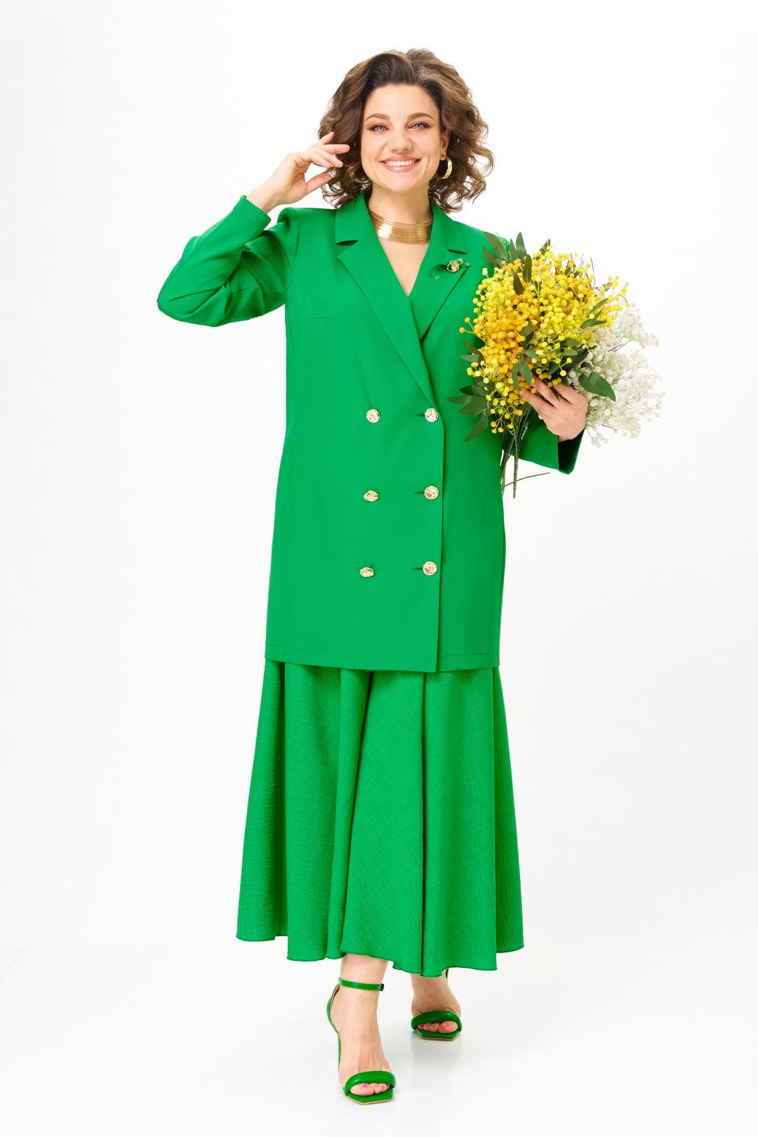 Костюм Anastasia 1262-3 весенний зеленый - фото 4