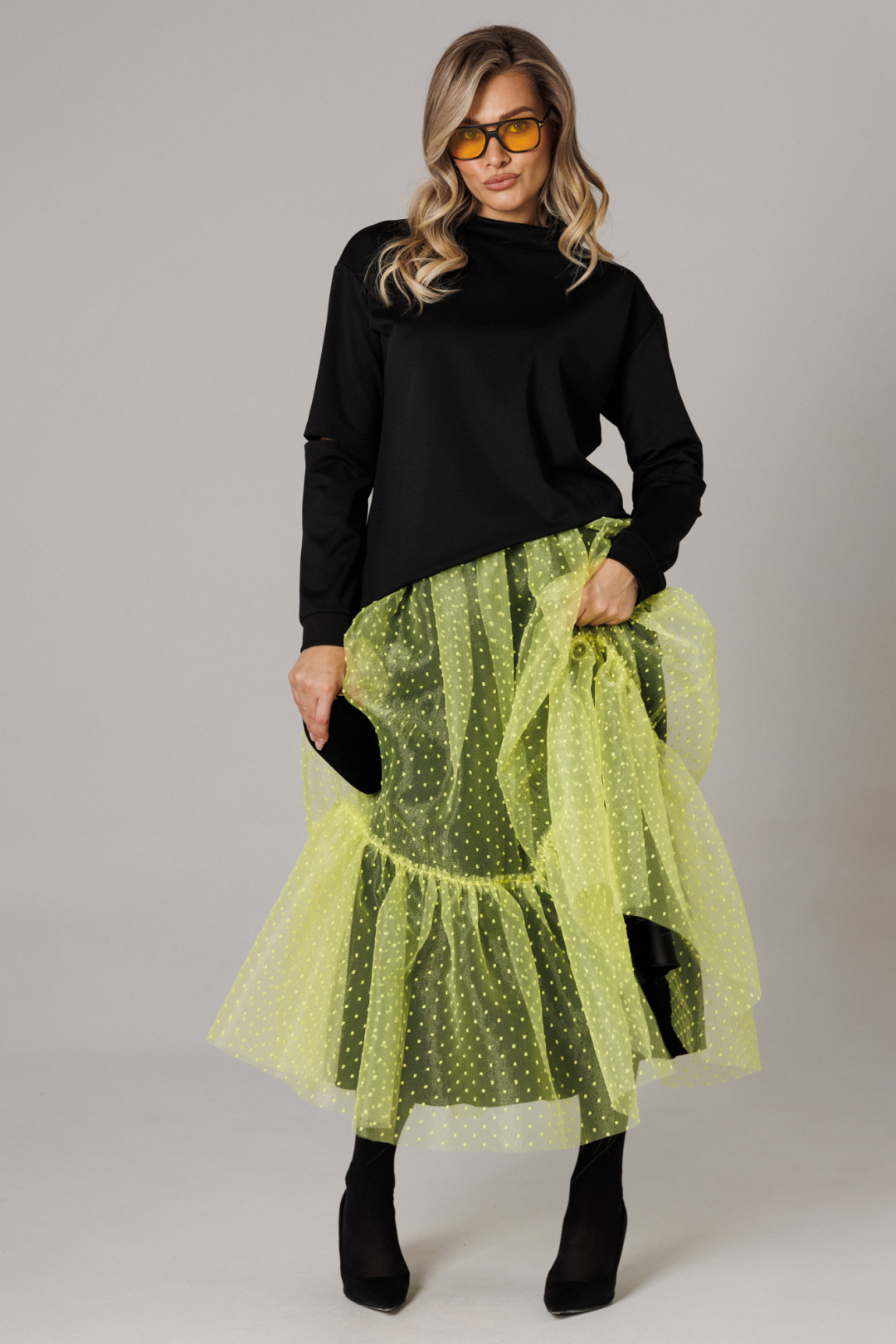 Костюм Anastasia 1298 черный/лимонный - фото 5