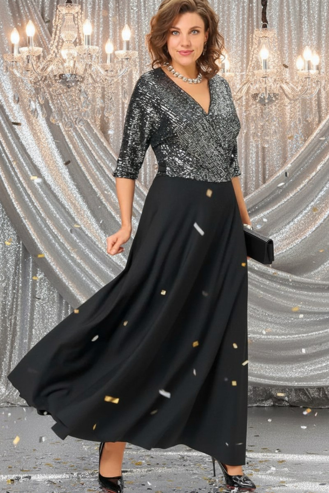 Платье Anastasia 1307 черный - фото 2