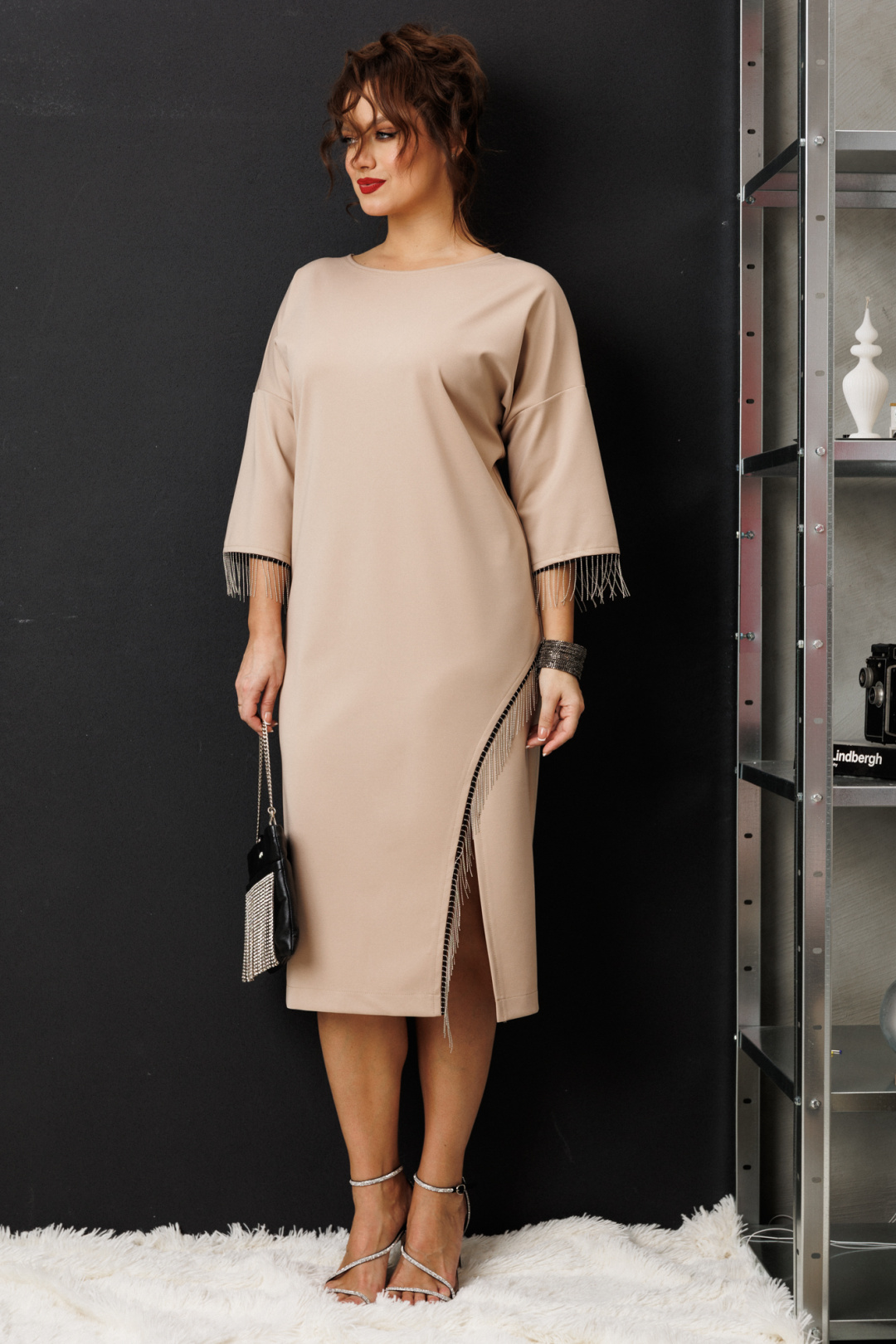 Платье Anastasia 1308 кофе - фото 3