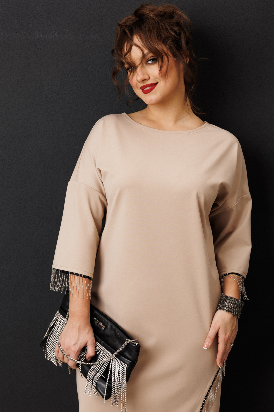 Платье Anastasia 1308 кофе - фото 6