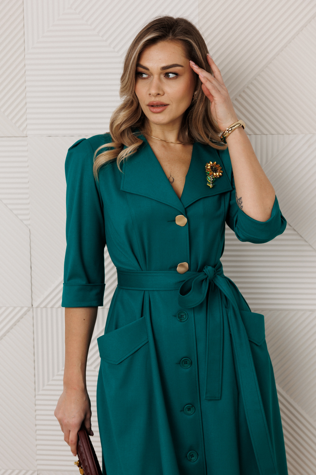 Платье Anastasia 1318-1 изумруд