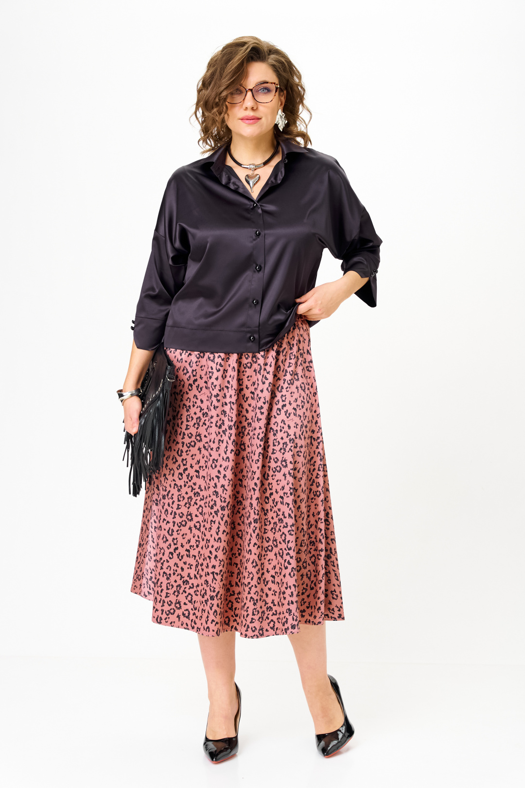 Костюм Anastasia 1321 черно-синий + розовый - фото 1