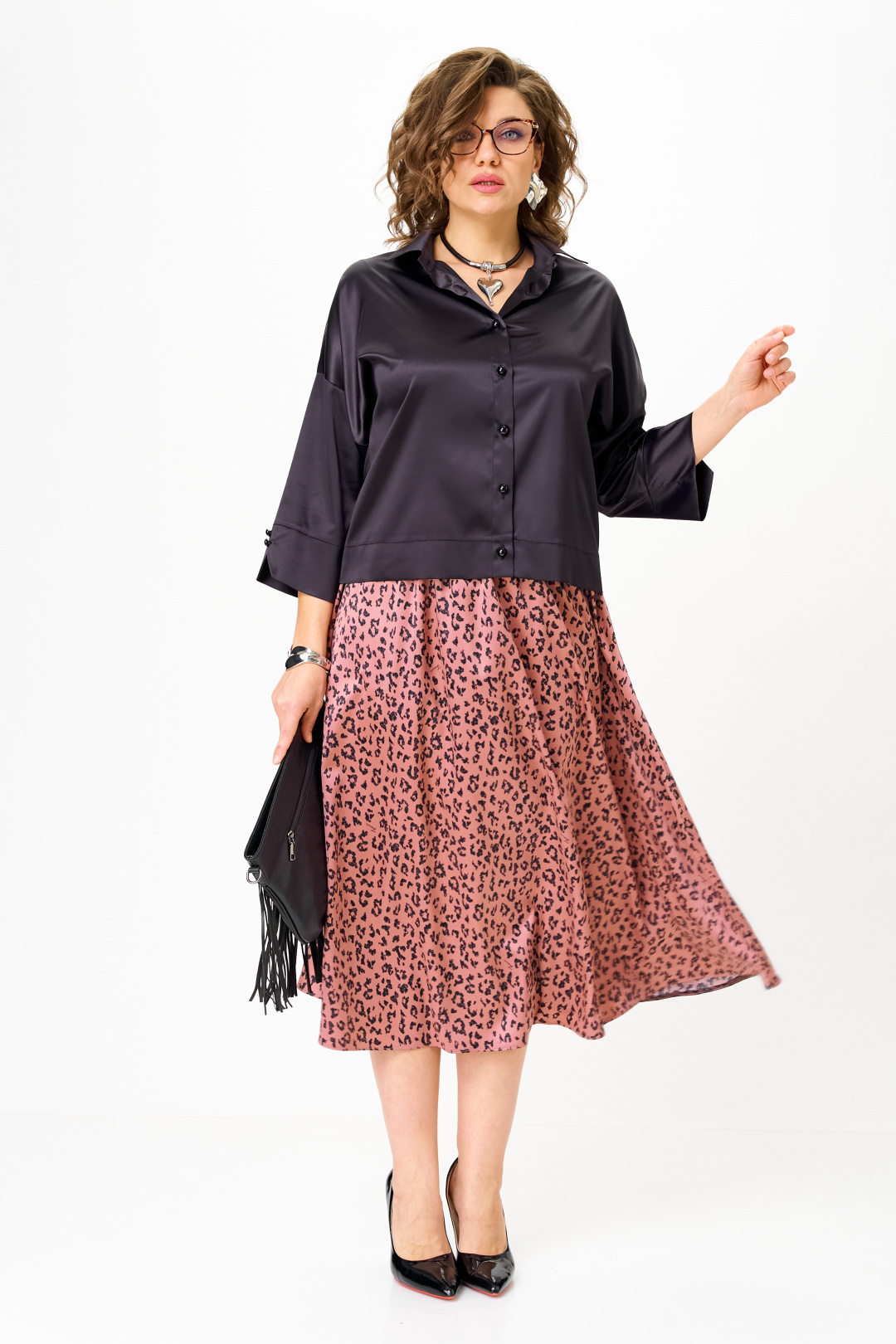 Костюм Anastasia 1321 черно-синий + розовый - фото 2