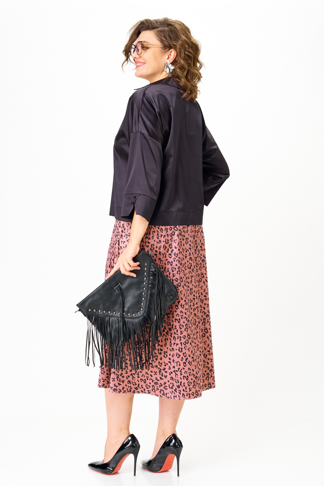 Костюм Anastasia 1321 черно-синий + розовый