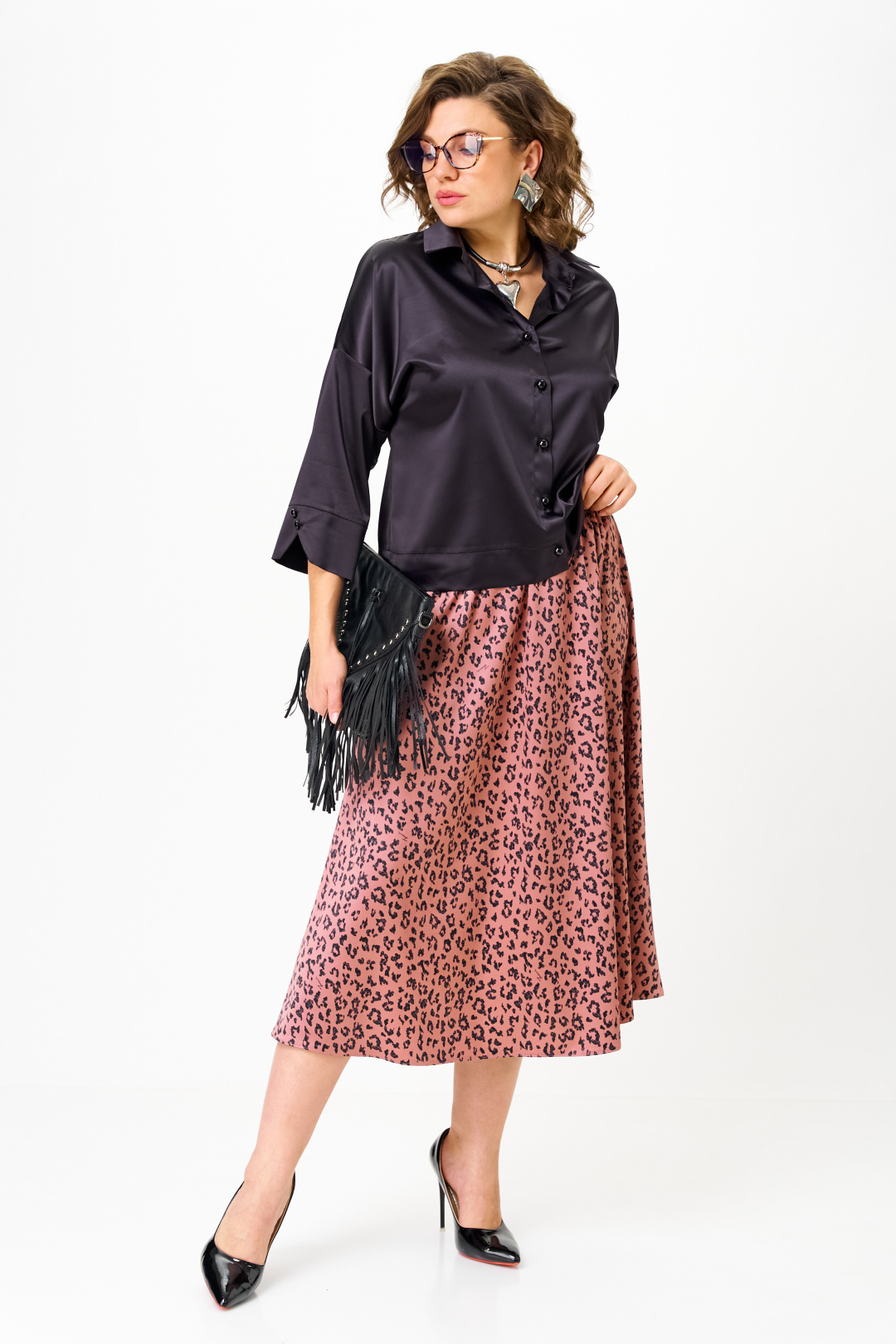 Костюм Anastasia 1321 черно-синий + розовый - фото 4