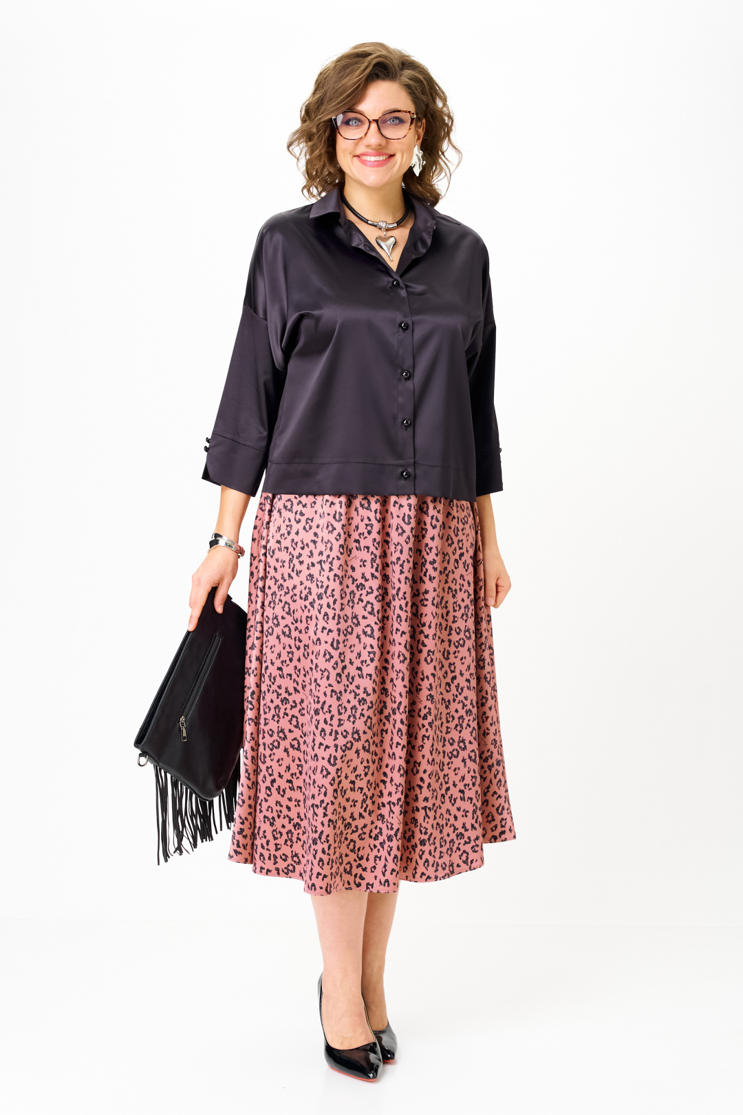 Костюм Anastasia 1321 черно-синий + розовый - фото 6