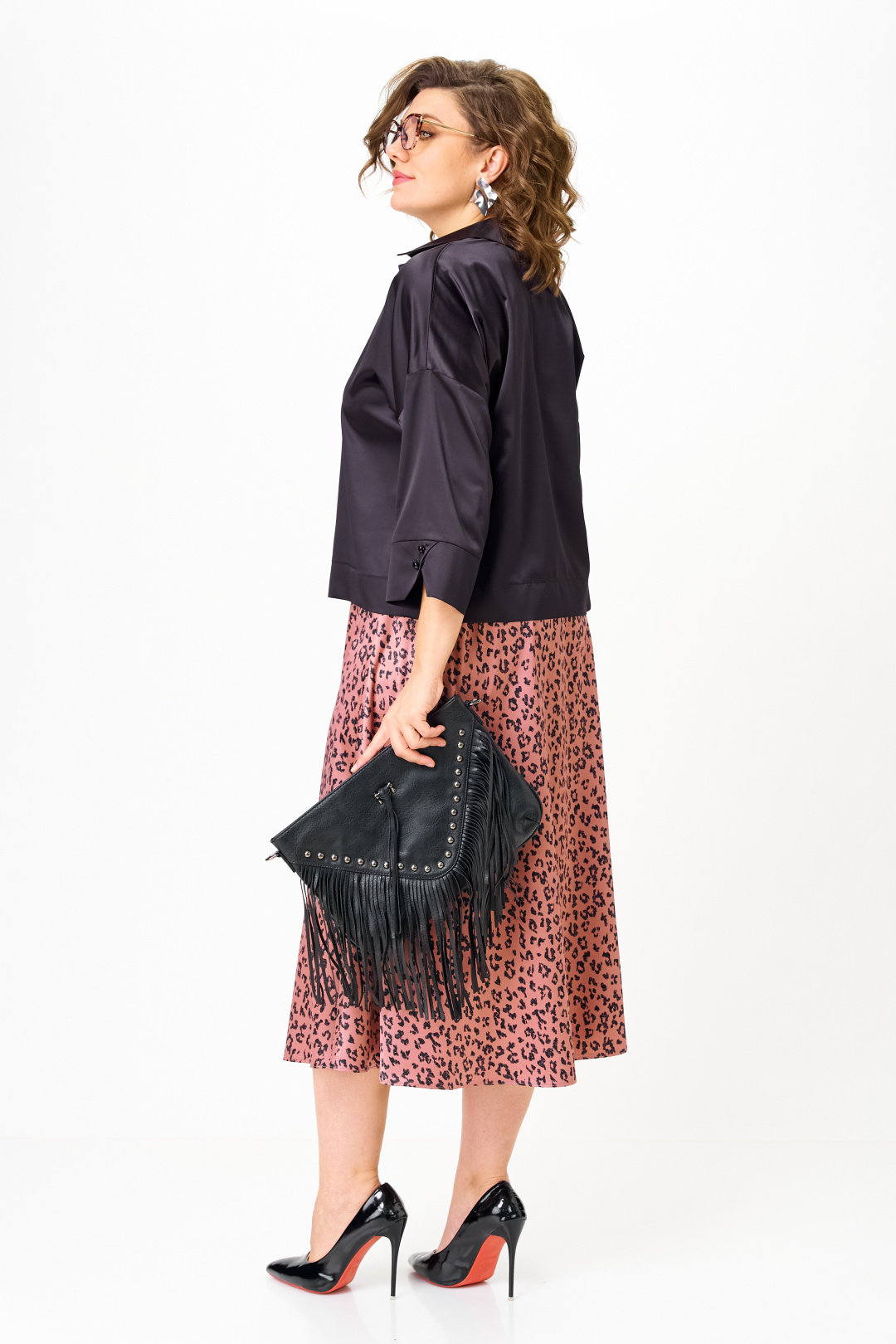 Костюм Anastasia 1321 черно-синий + розовый