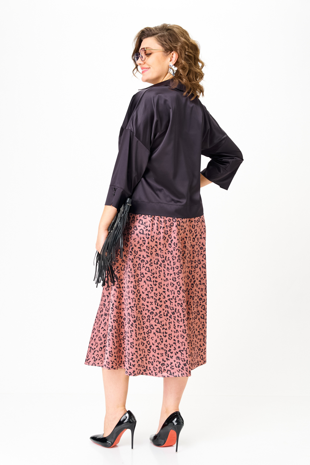 Костюм Anastasia 1321 черно-синий + розовый