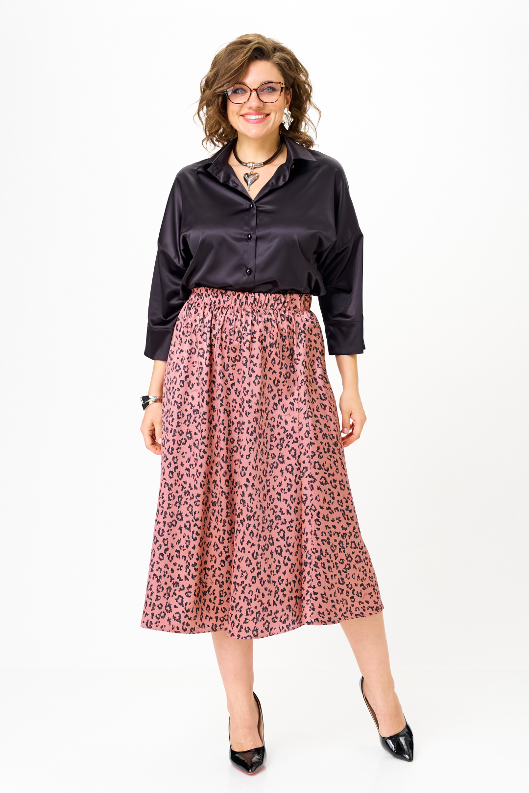 Костюм Anastasia 1321 черно-синий + розовый