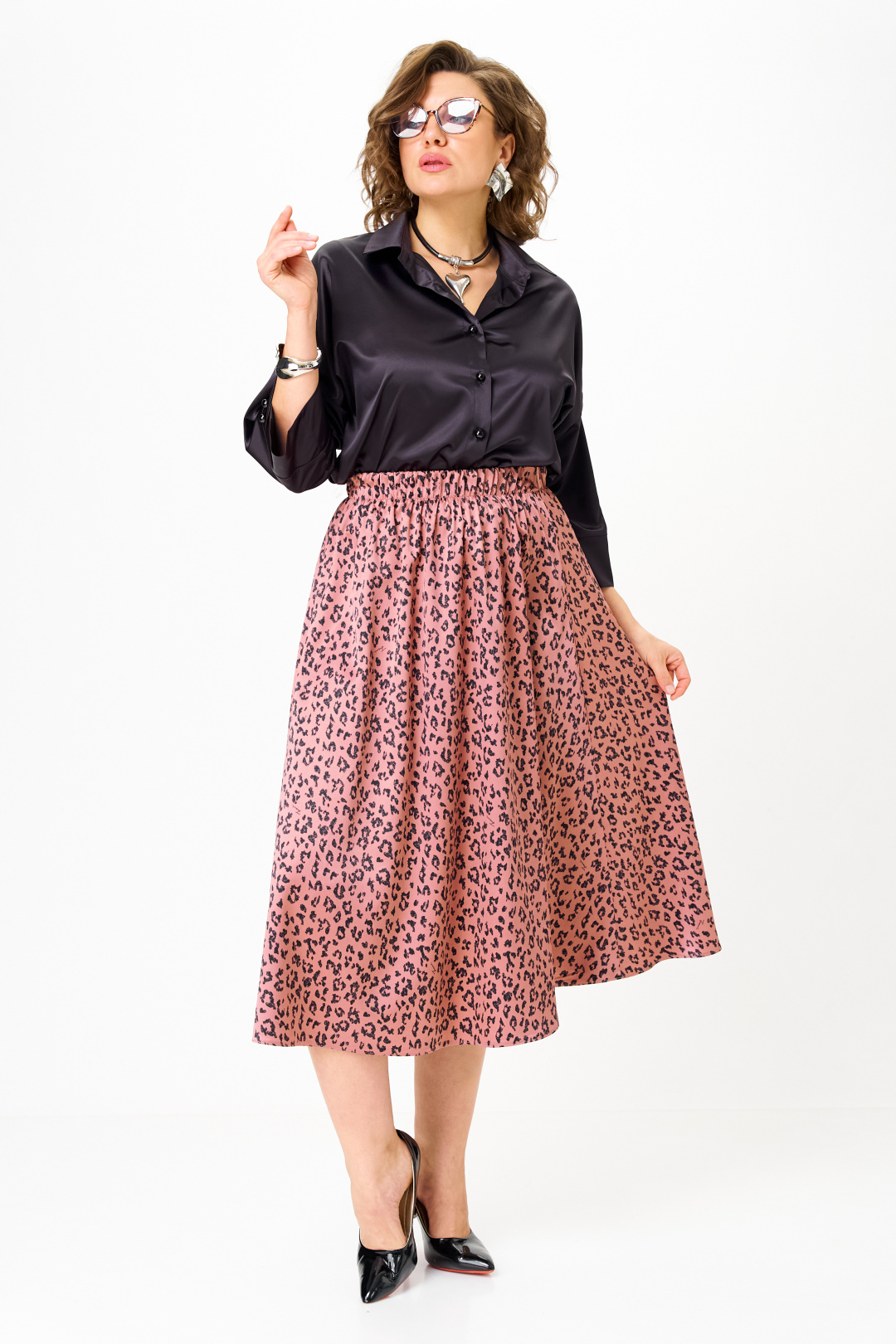 Костюм Anastasia 1321 черно-синий + розовый