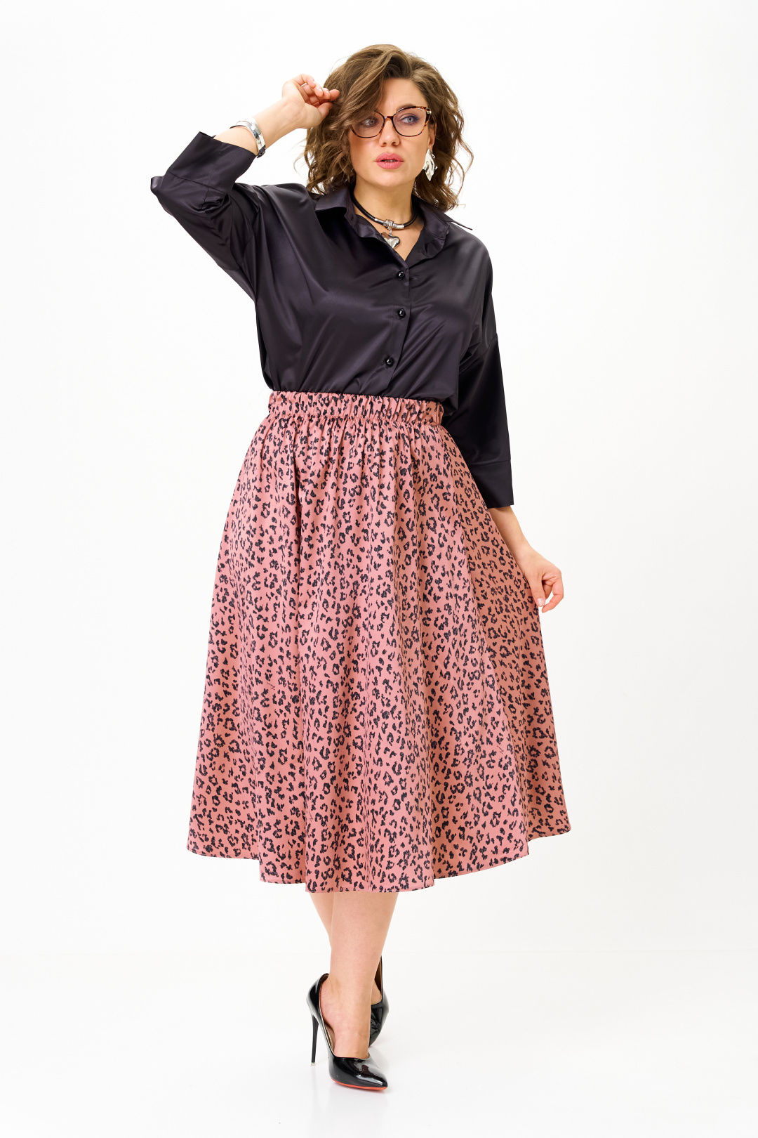 Костюм Anastasia 1321 черно-синий + розовый