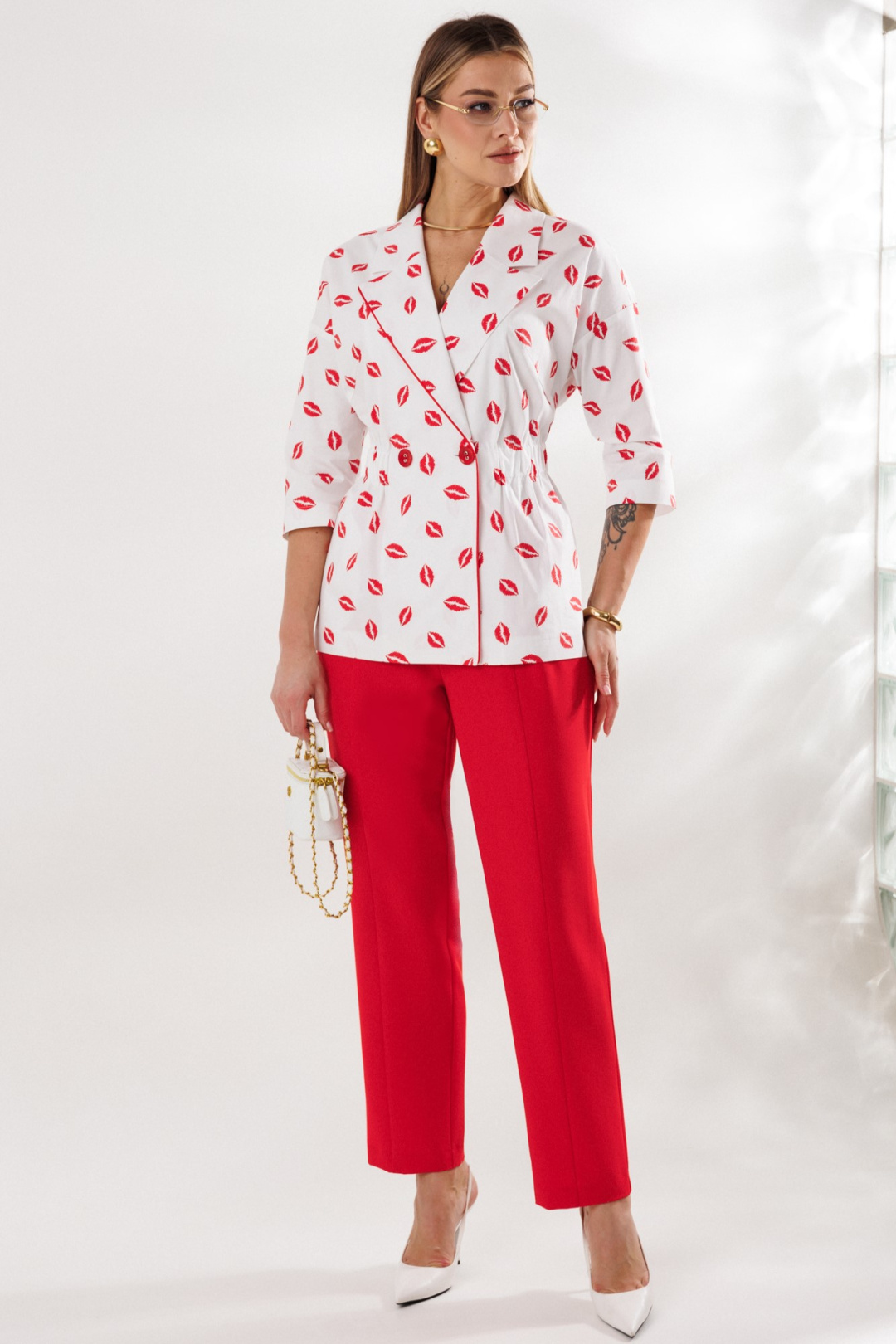 Костюм Anastasia 1333 бело-красный - фото 1