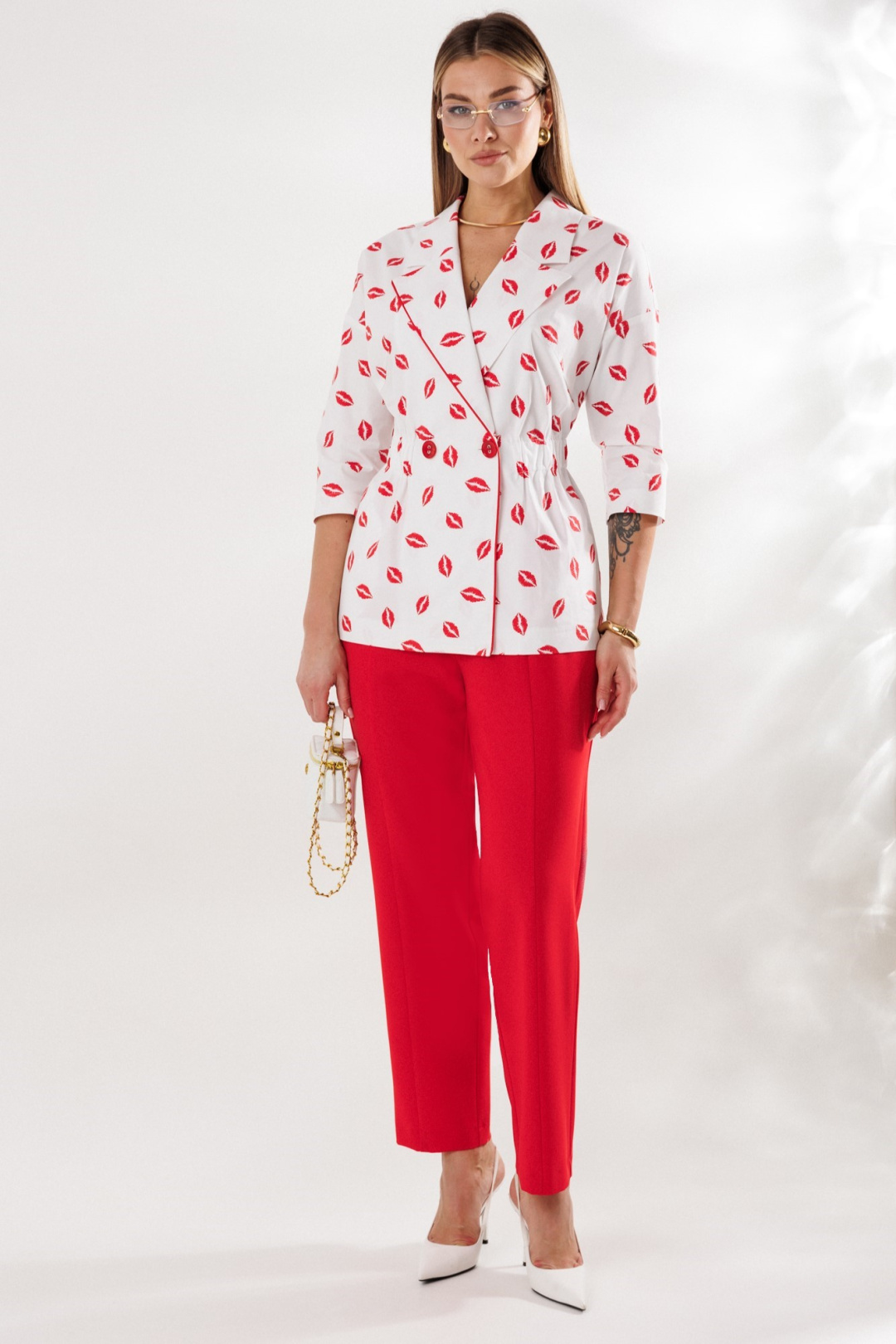 Костюм Anastasia 1333 бело-красный - фото 2