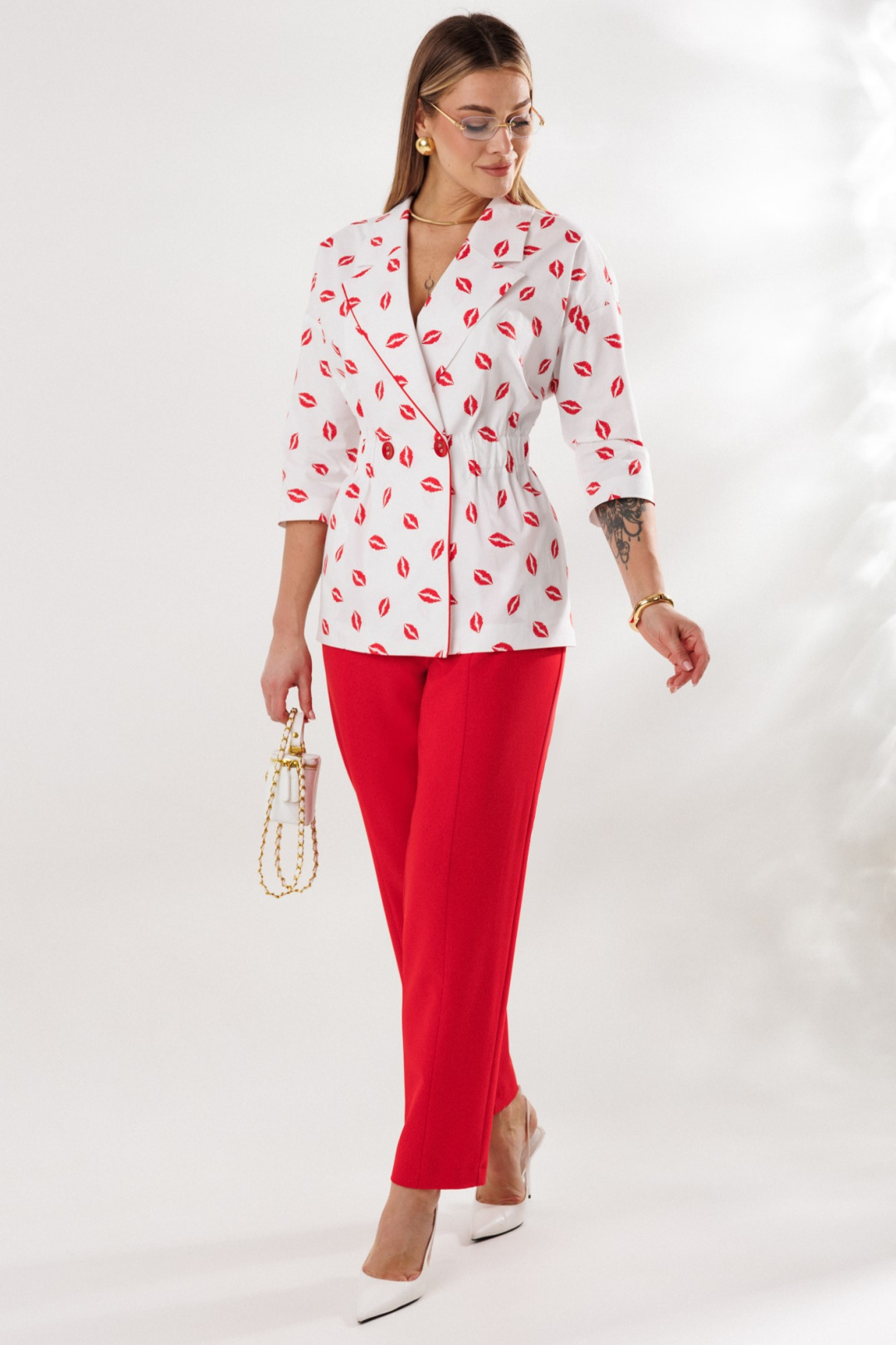 Костюм Anastasia 1333 бело-красный - фото 3