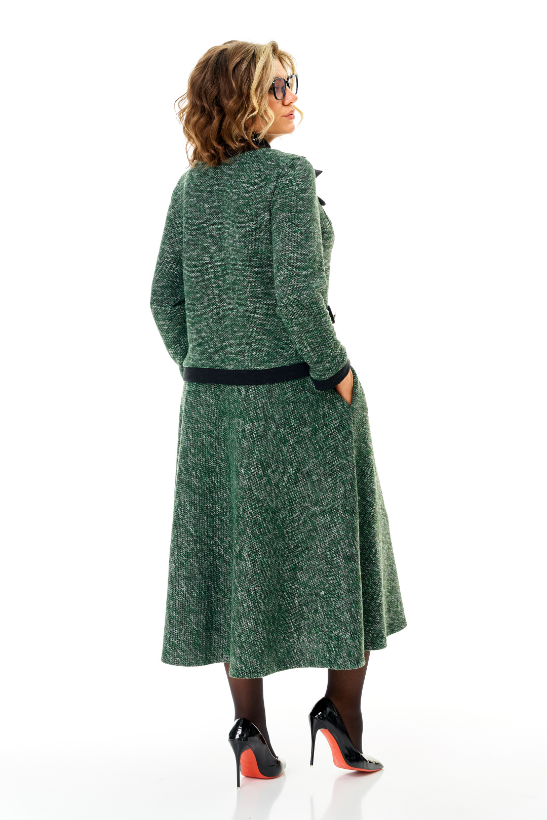 Костюм Anastasia 1401 изумрудно-черный меланж