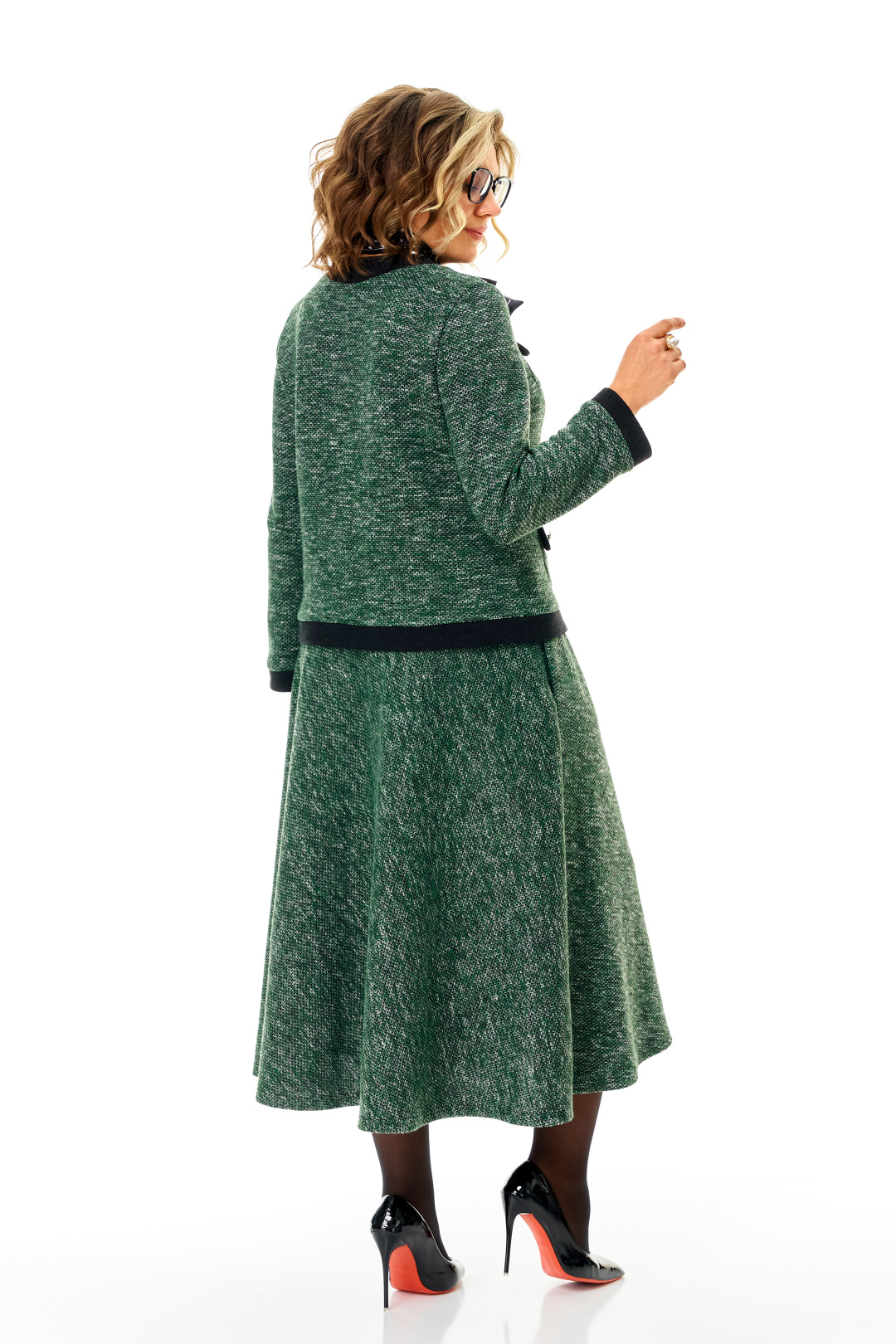Костюм Anastasia 1401 изумрудно-черный меланж