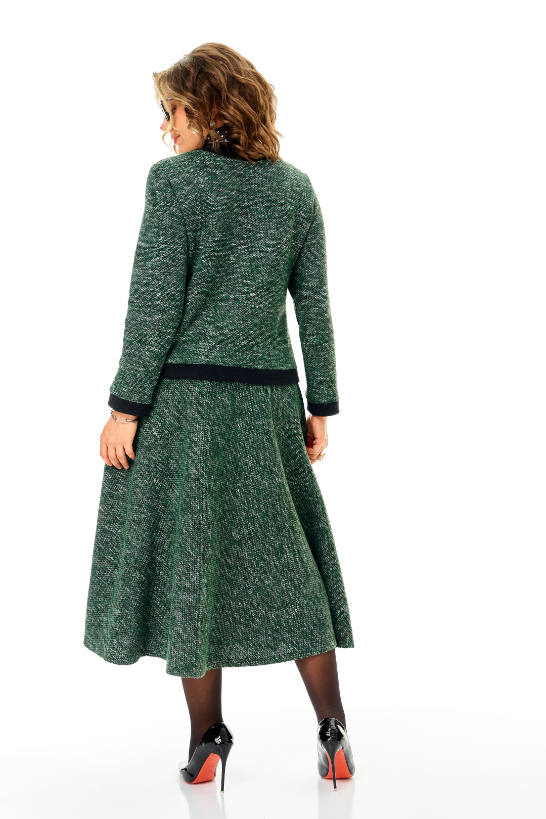 Костюм Anastasia 1401 изумрудно-черный меланж