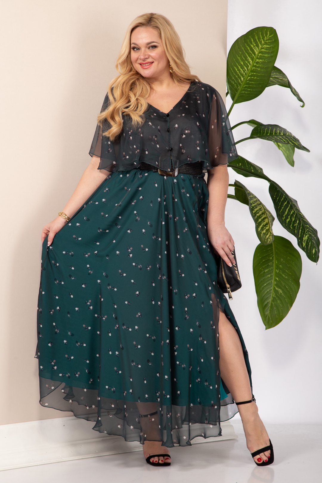 Платье Anastasia 887 изумруд - фото 2