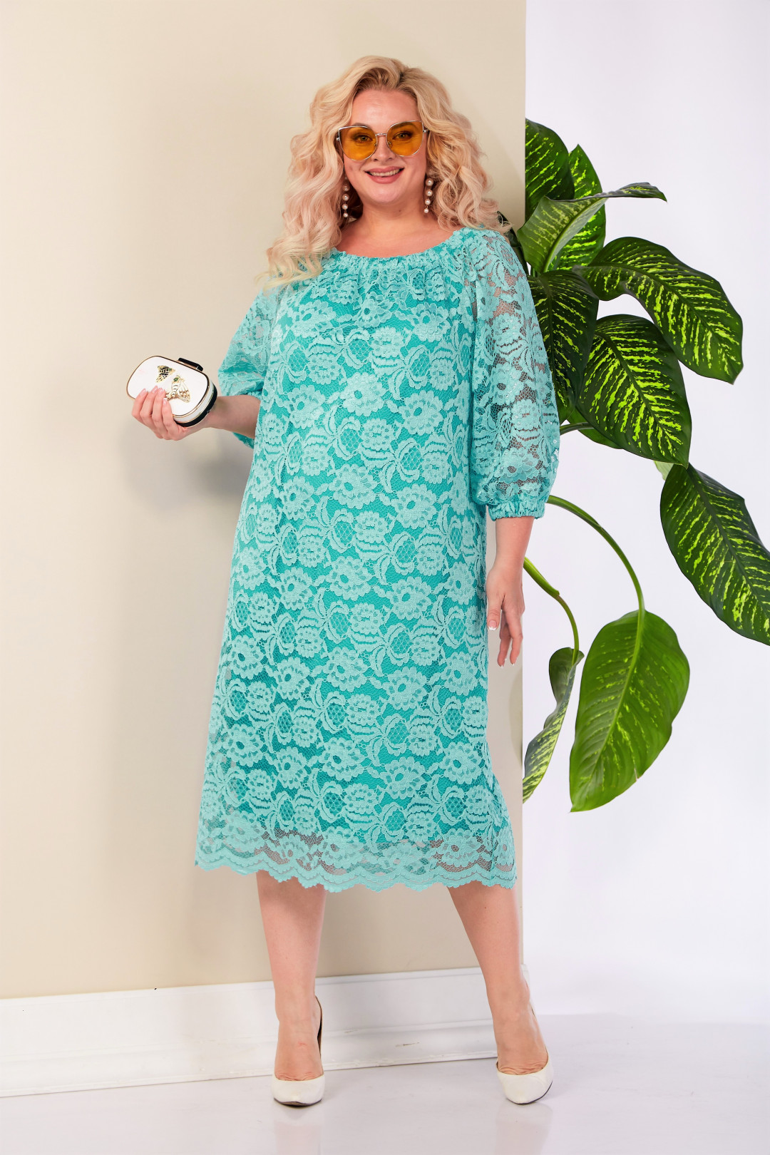 Платье Anastasia 977 бирюза - фото 3