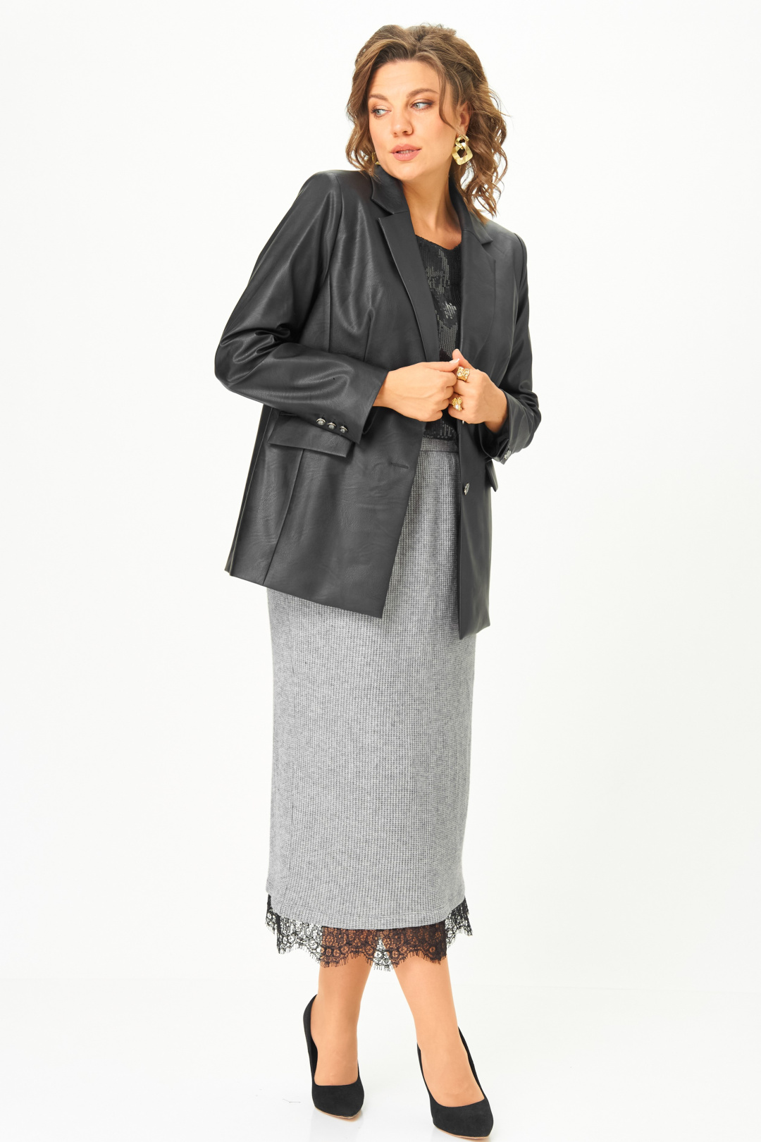 Жакет ANDINA CITY 4019-25 черный - фото 5