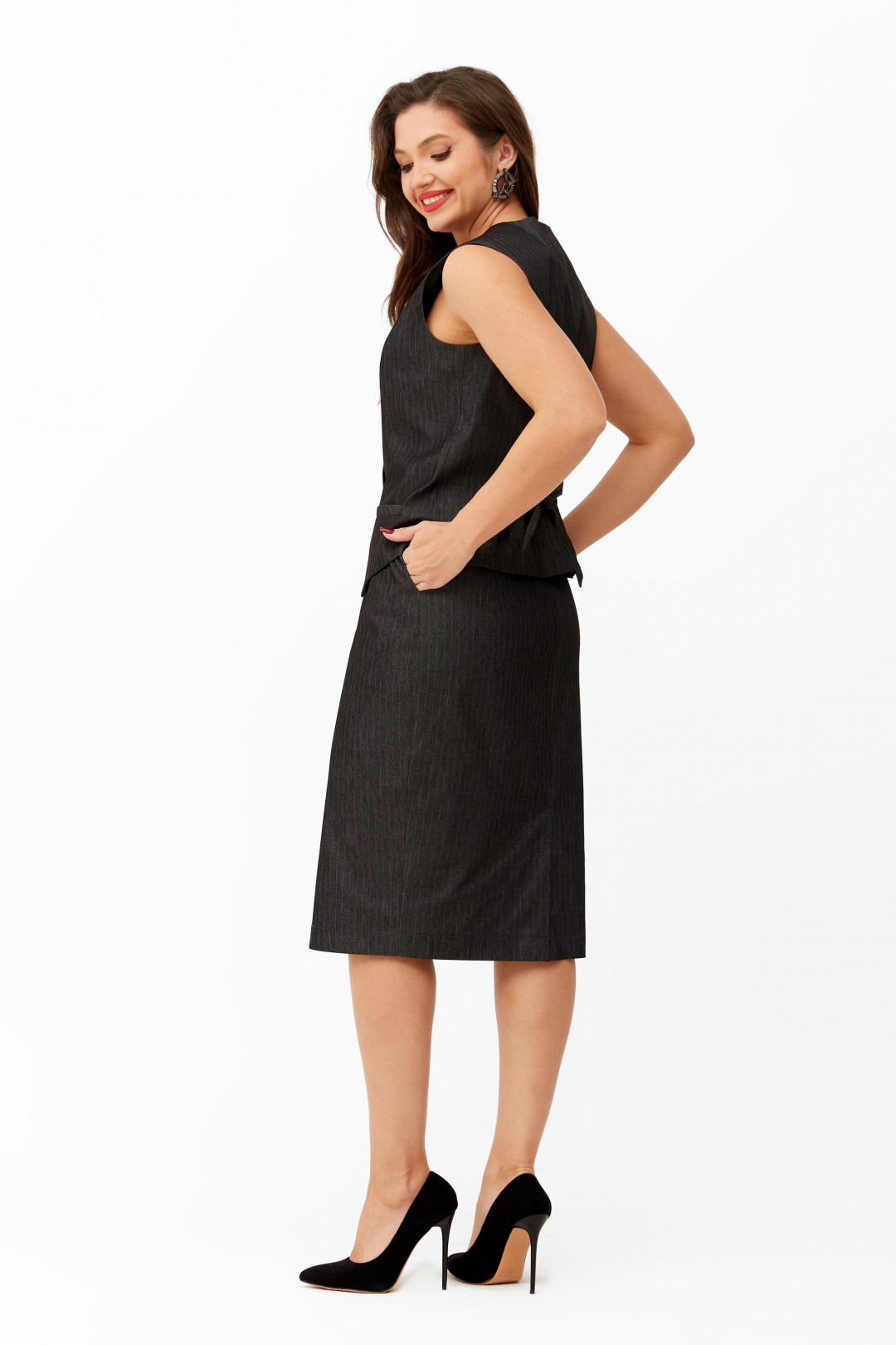 Костюм ANDINA CITY 9036-1 черный в полоску - фото 3