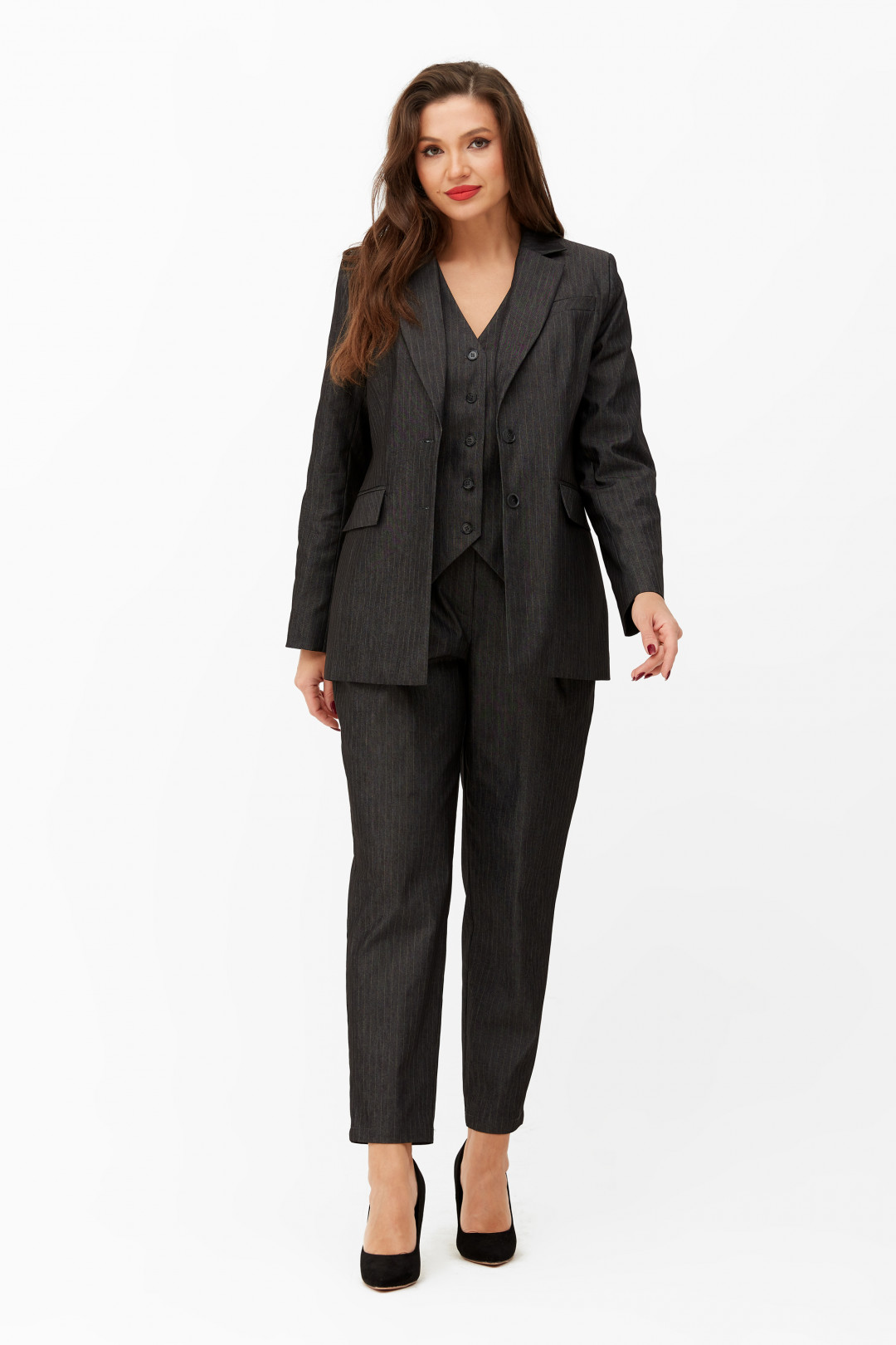 Костюм ANDINA CITY 9036 черный в полоску - фото 3