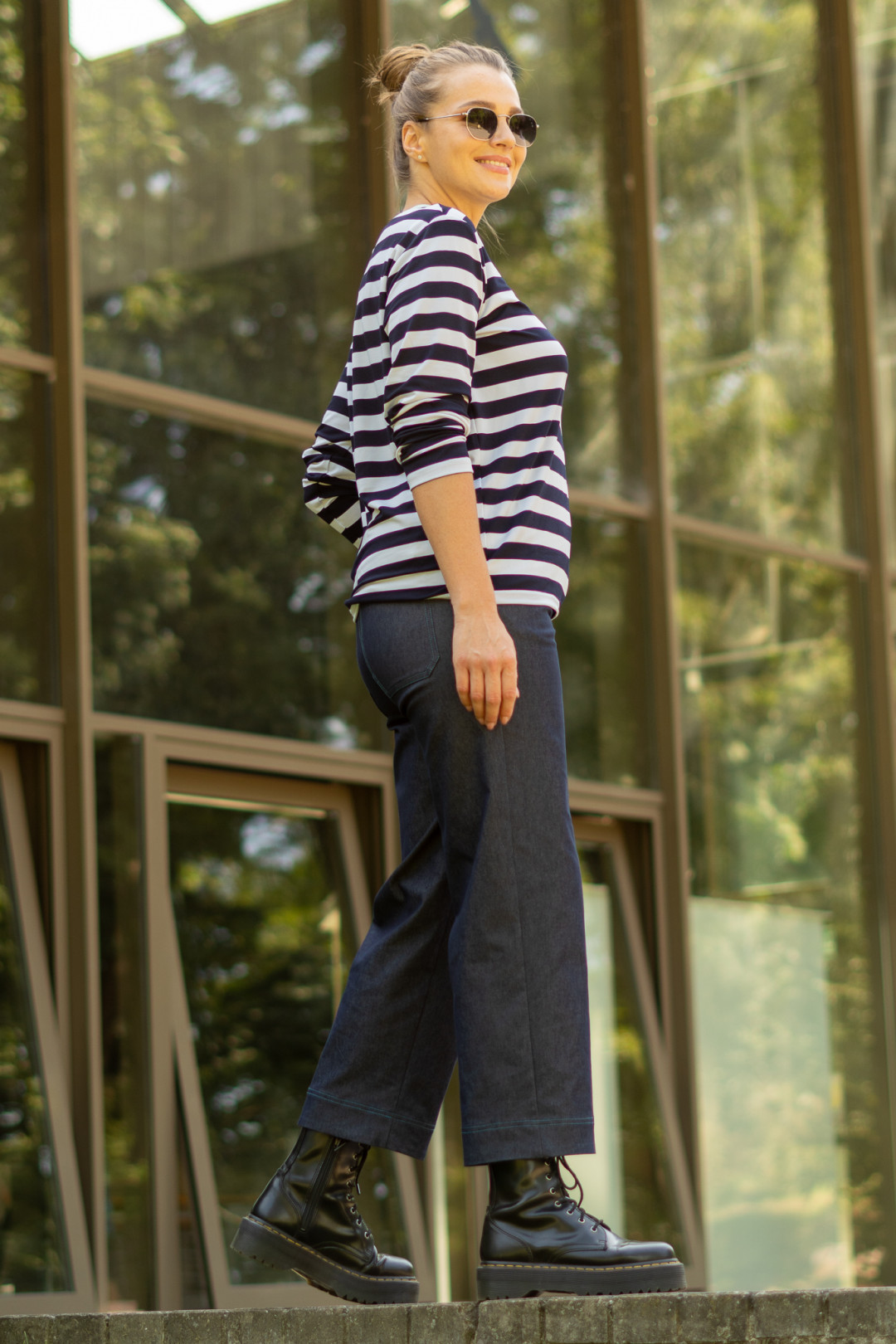 Джемпер ANDINA 414 белый-синий - фото 3