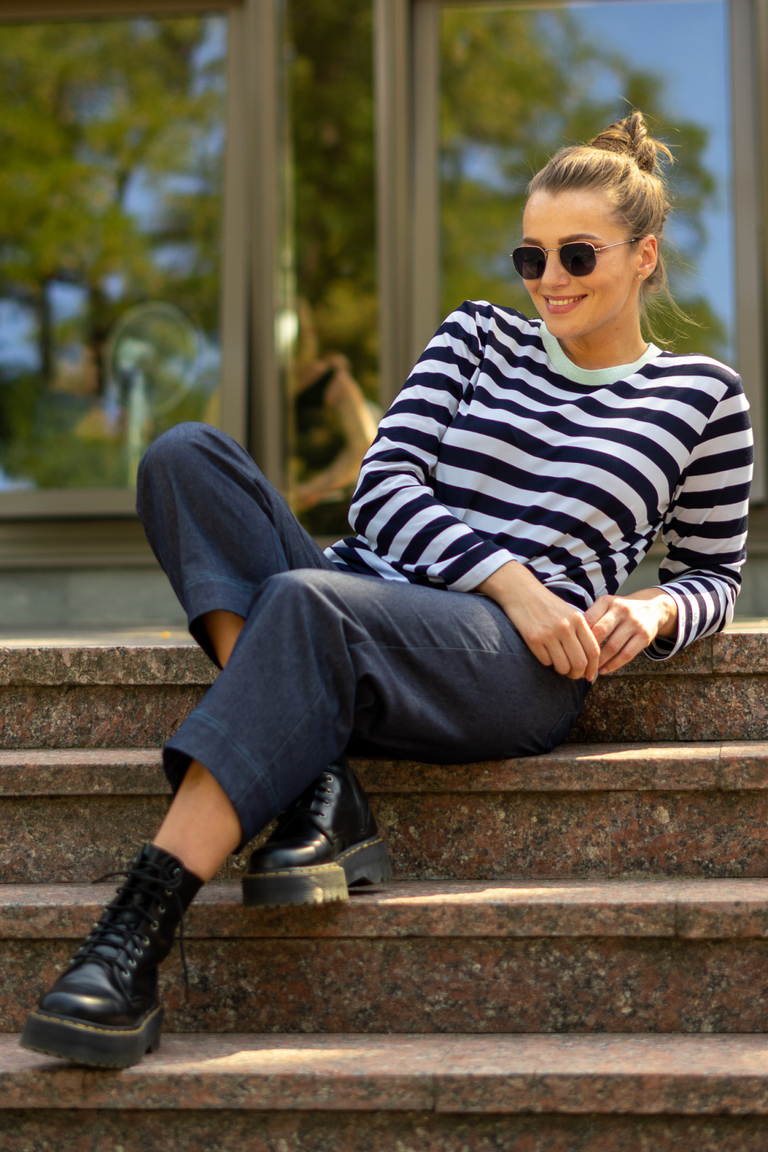 Джемпер ANDINA 414 белый-синий - фото 4