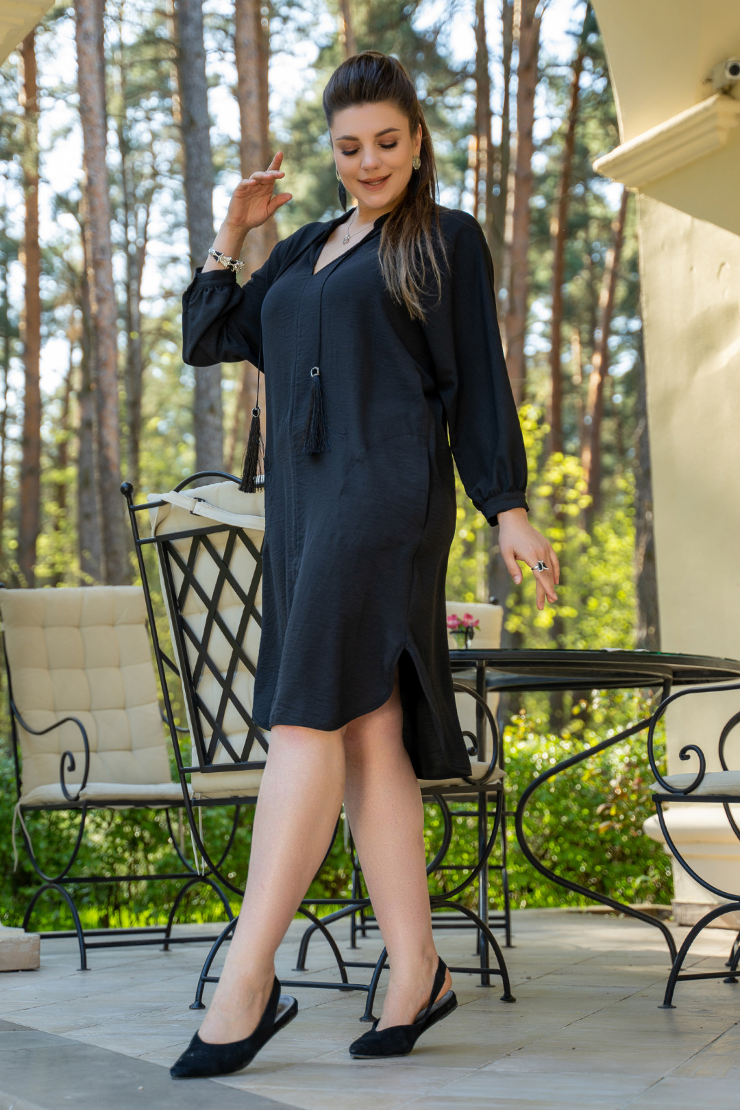 Платье ANDINA 818 черный - фото 4