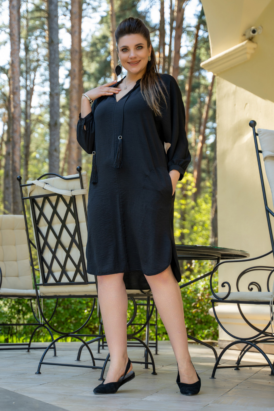 Платье ANDINA 818 черный - фото 5