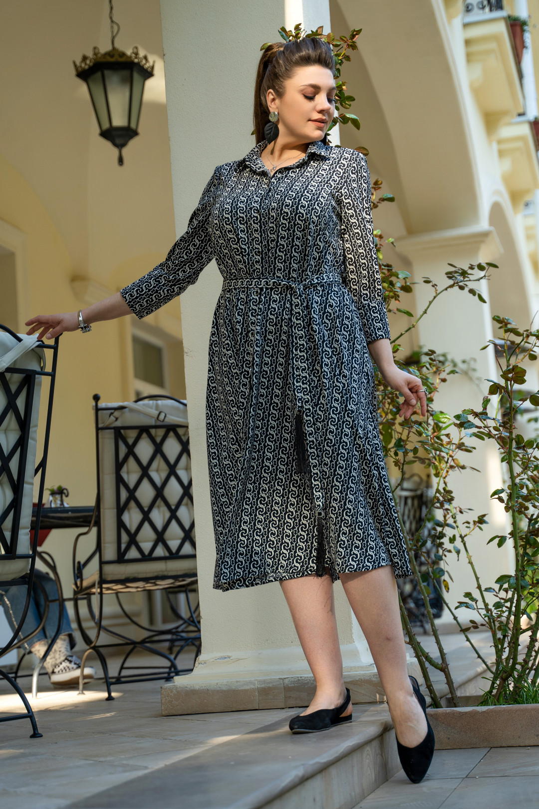 Платье ANDINA 819 черный - фото 5