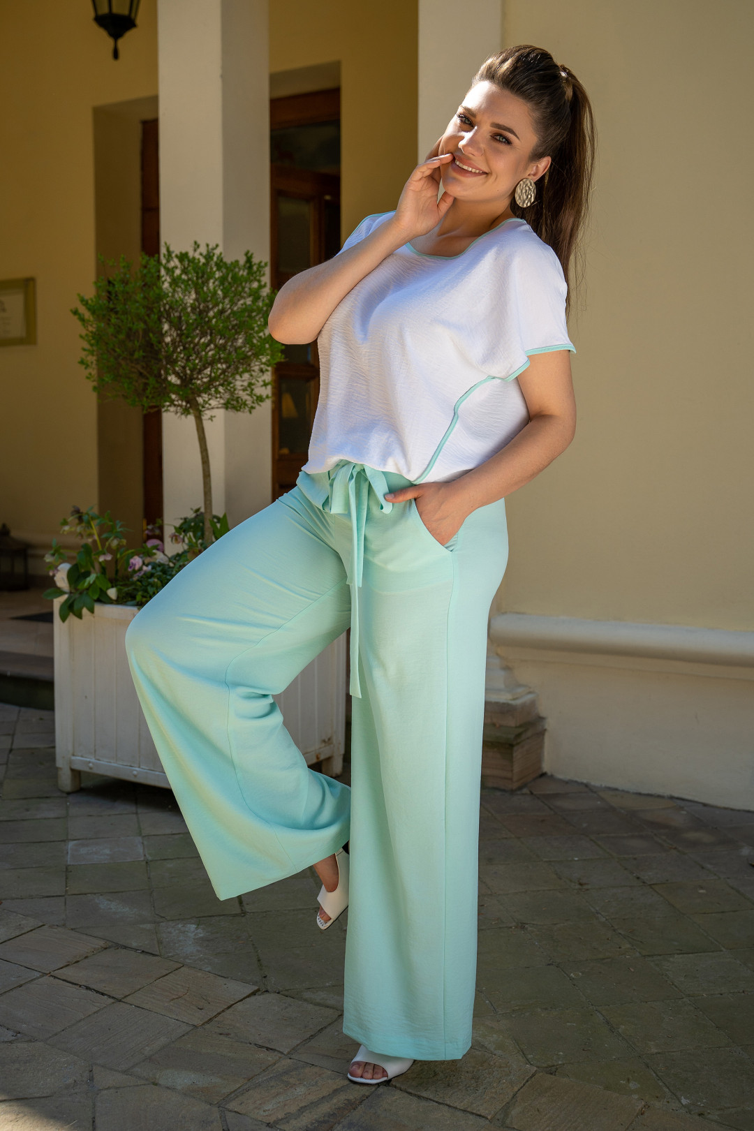 Костюм ANDINA 915-1 белый+ мята - фото 2