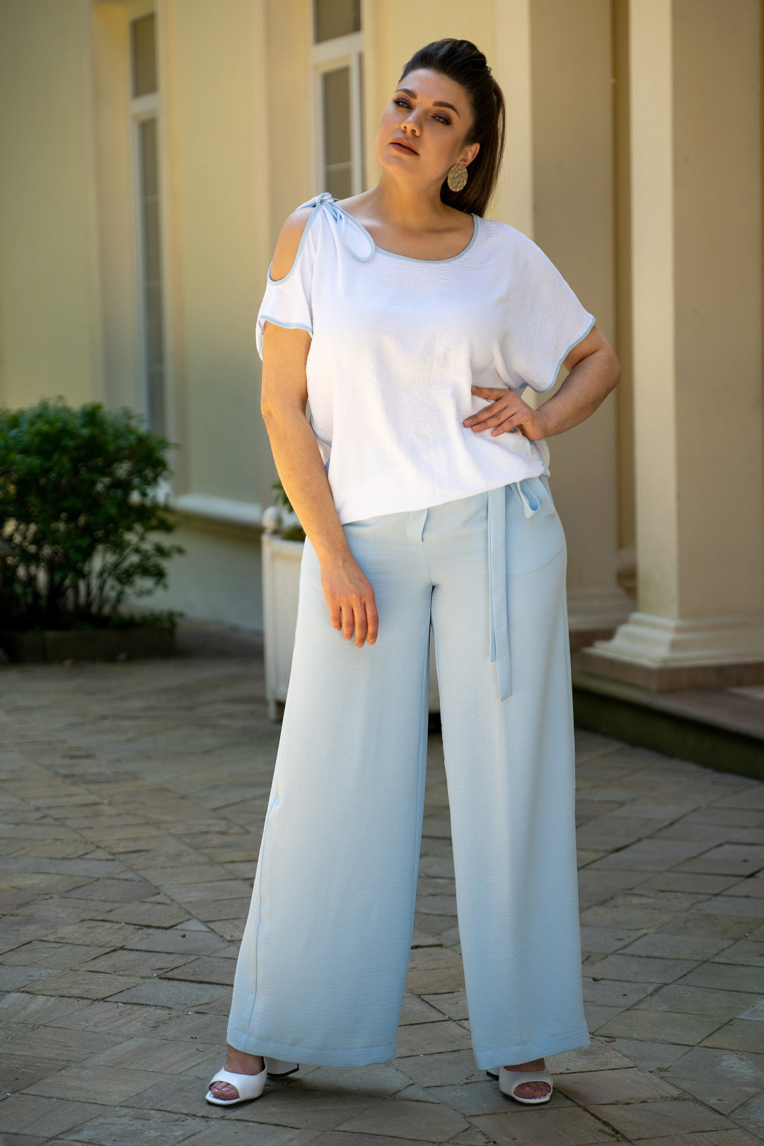 Костюм ANDINA 915-2 белый+ голубой - фото 1