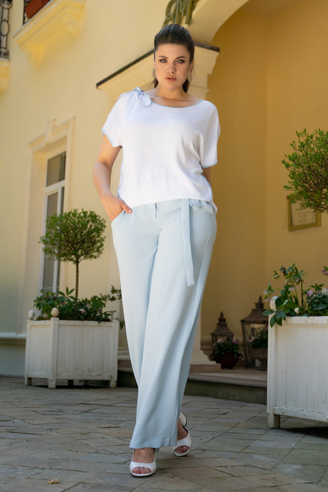 Костюм ANDINA 915-2 белый+ голубой - фото 4