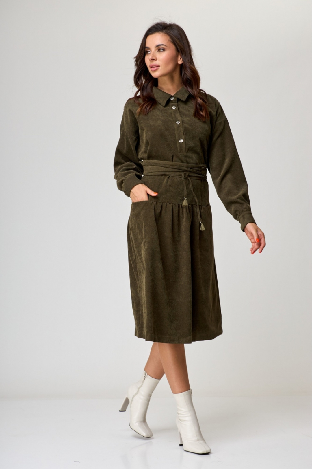 Платье ANELLI LAUREL 1169 оливковый