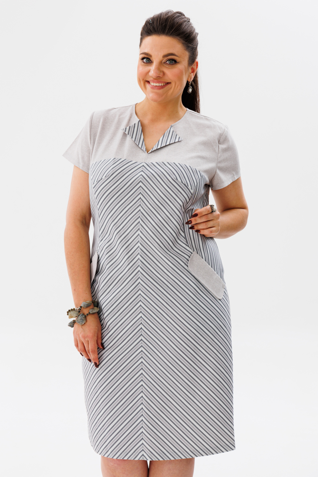 Платье ANELLI LAUREL 1331 дымка - фото 1