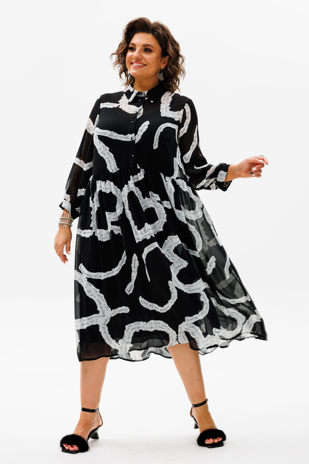 Платье ANELLI LAUREL 1362 черное сердце - фото 6