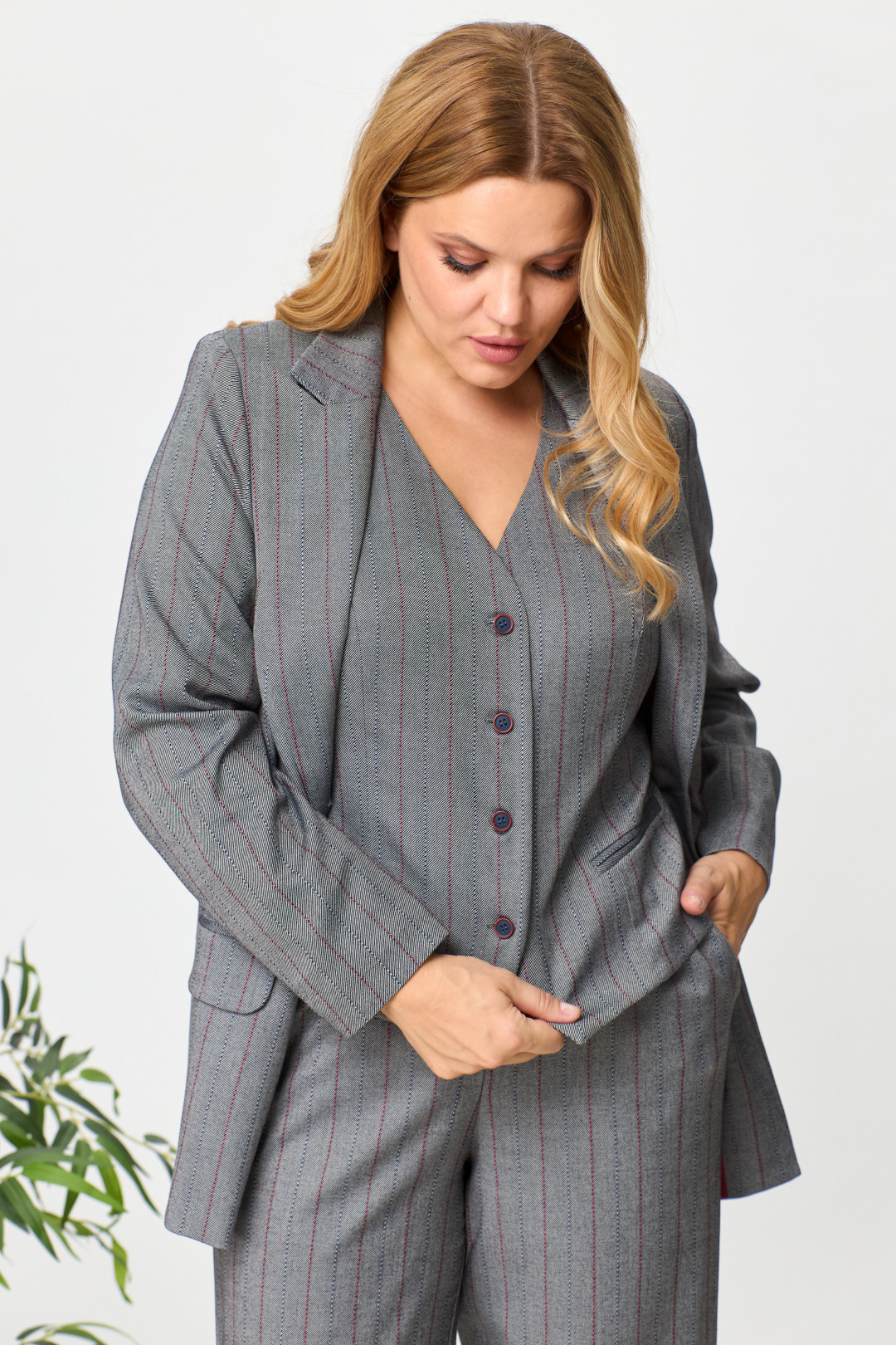 Костюм ANELLI LAUREL 1426 серый с красной полоской - фото 4