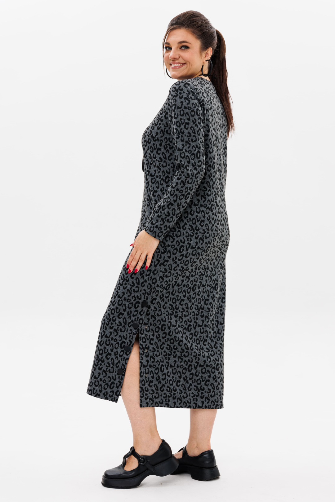 Платье ANELLI LAUREL 1498 дымчатый леопард - фото 5