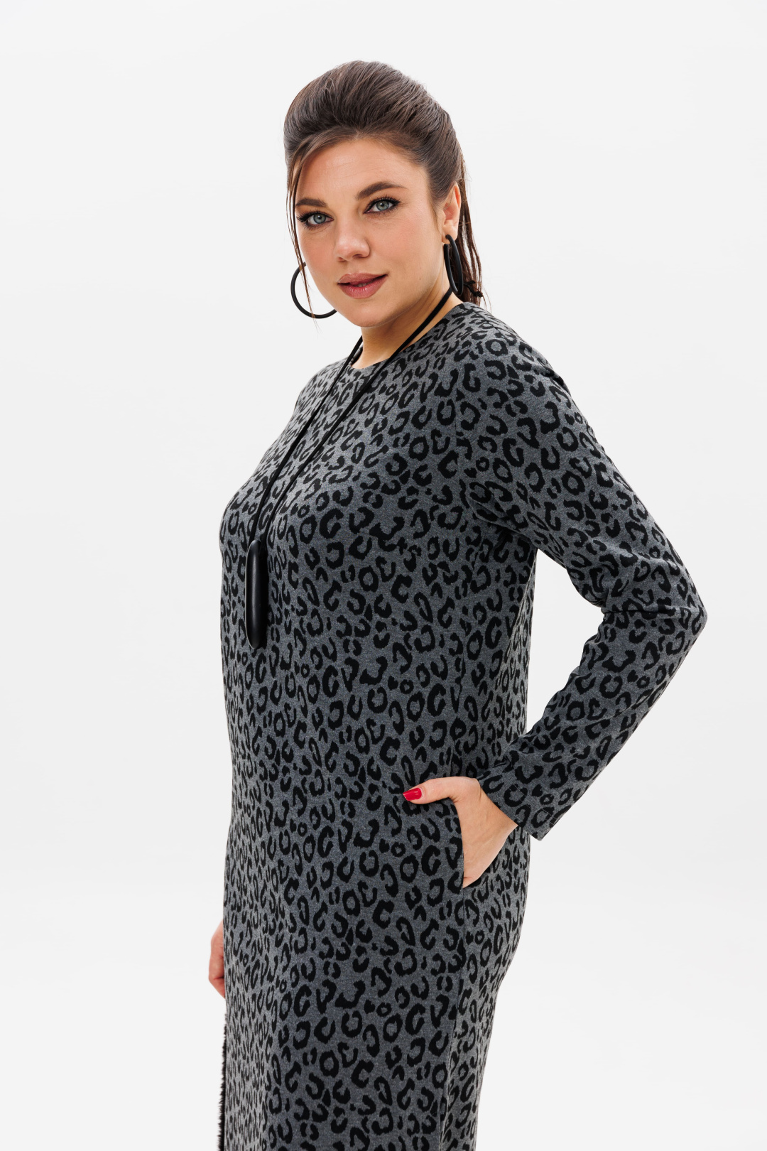 Платье ANELLI LAUREL 1498 дымчатый леопард