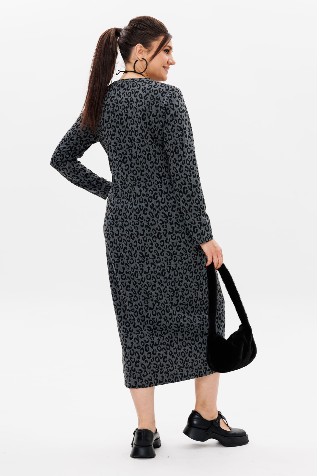 Платье ANELLI LAUREL 1498 дымчатый леопард