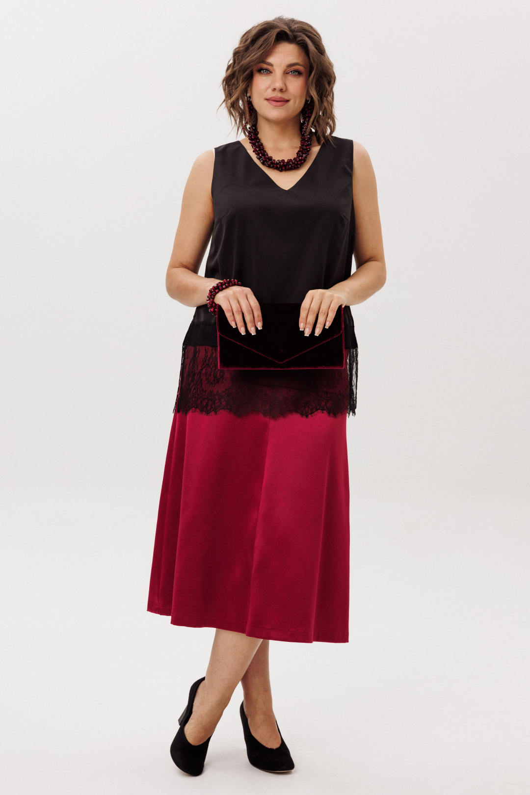 Юбка ANELLI LAUREL 1510 гранатовая патока - фото 1