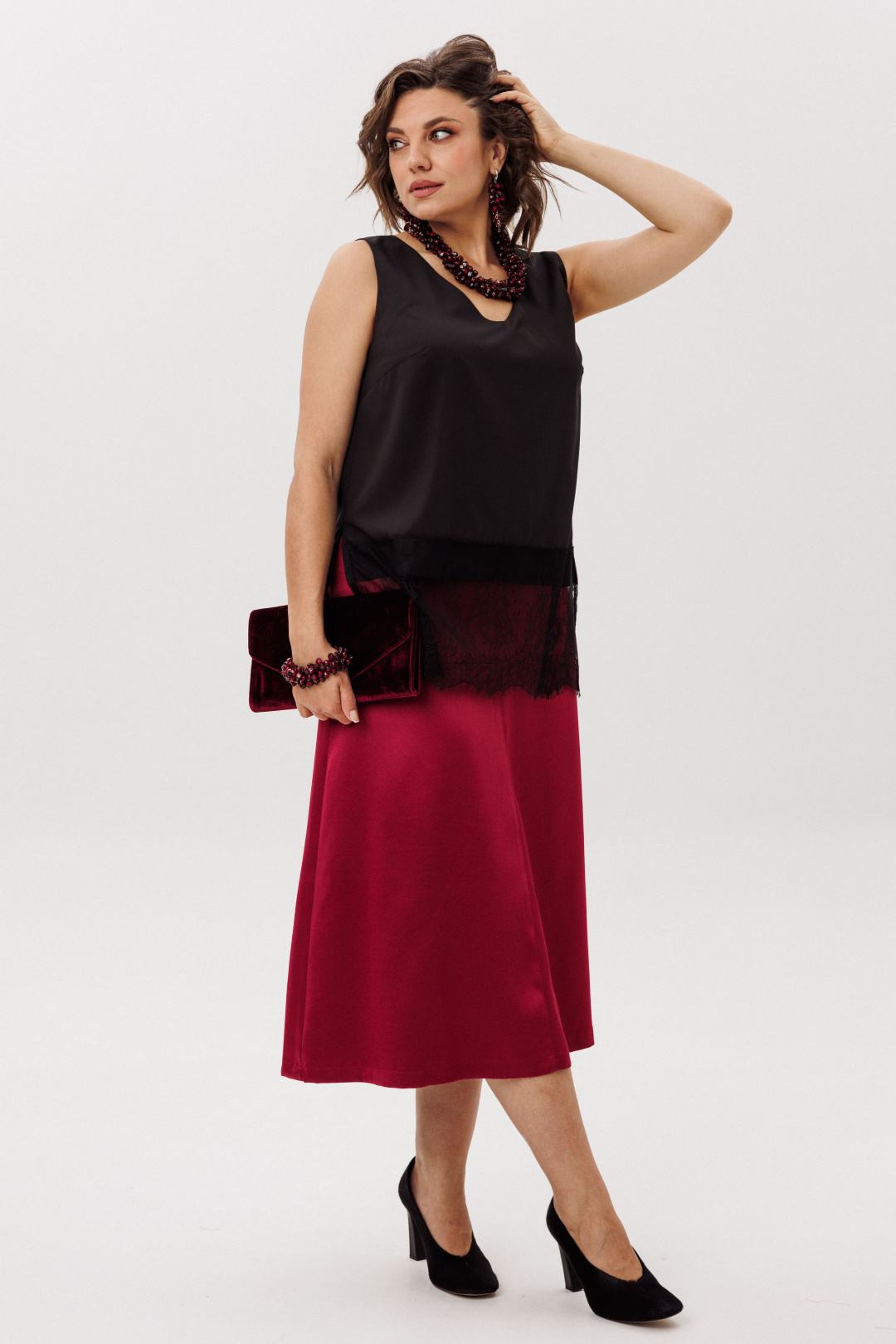 Юбка ANELLI LAUREL 1510 гранатовая патока - фото 4