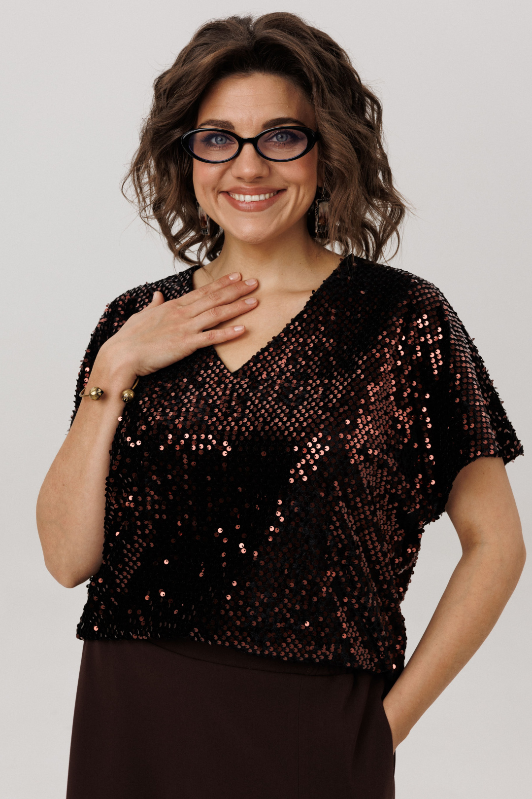 Блузка ANELLI LAUREL 1522 арманьяк - фото 1