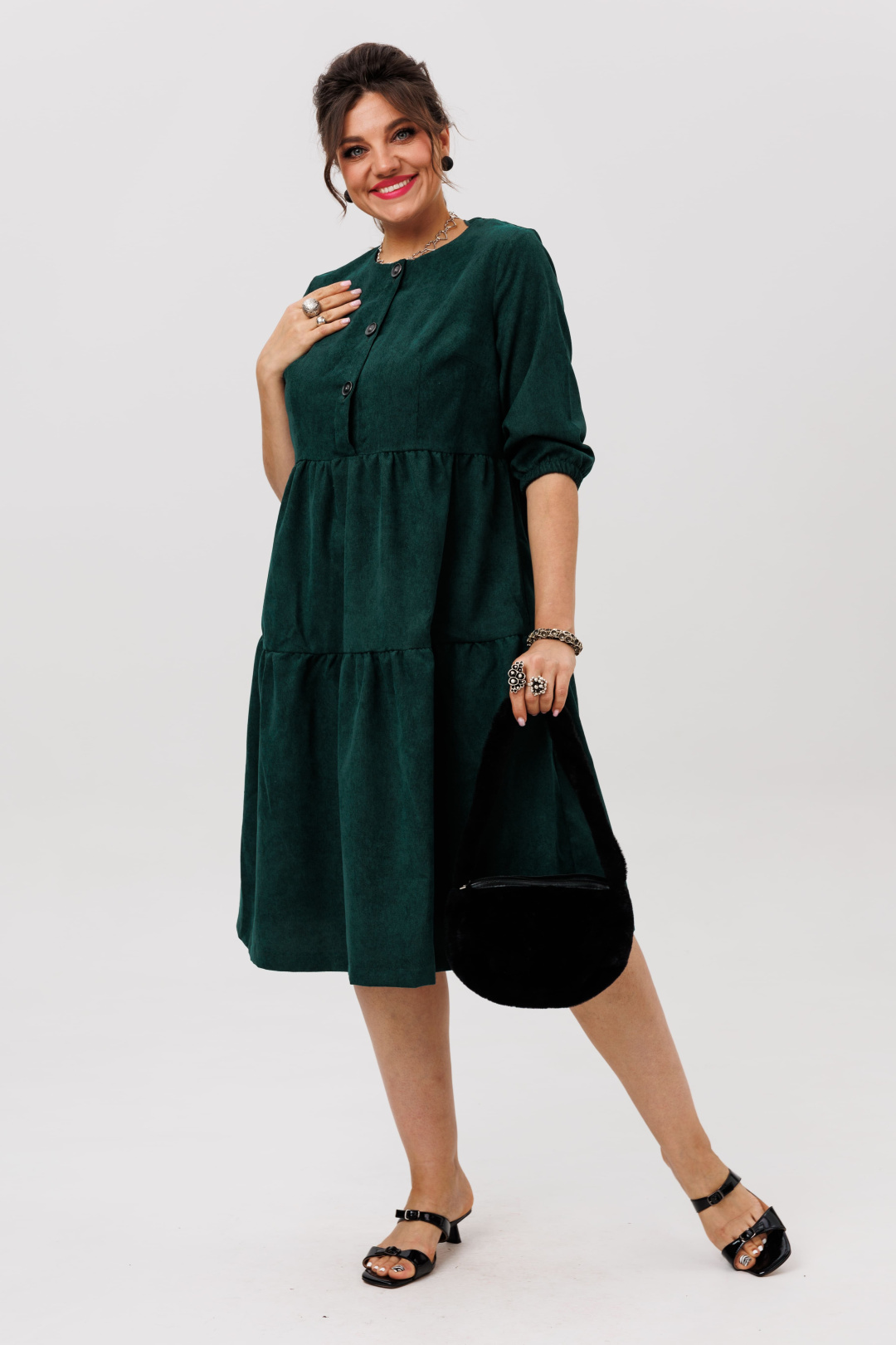 Платье ANELLI LAUREL 1649 аристократический зеленый - фото 1