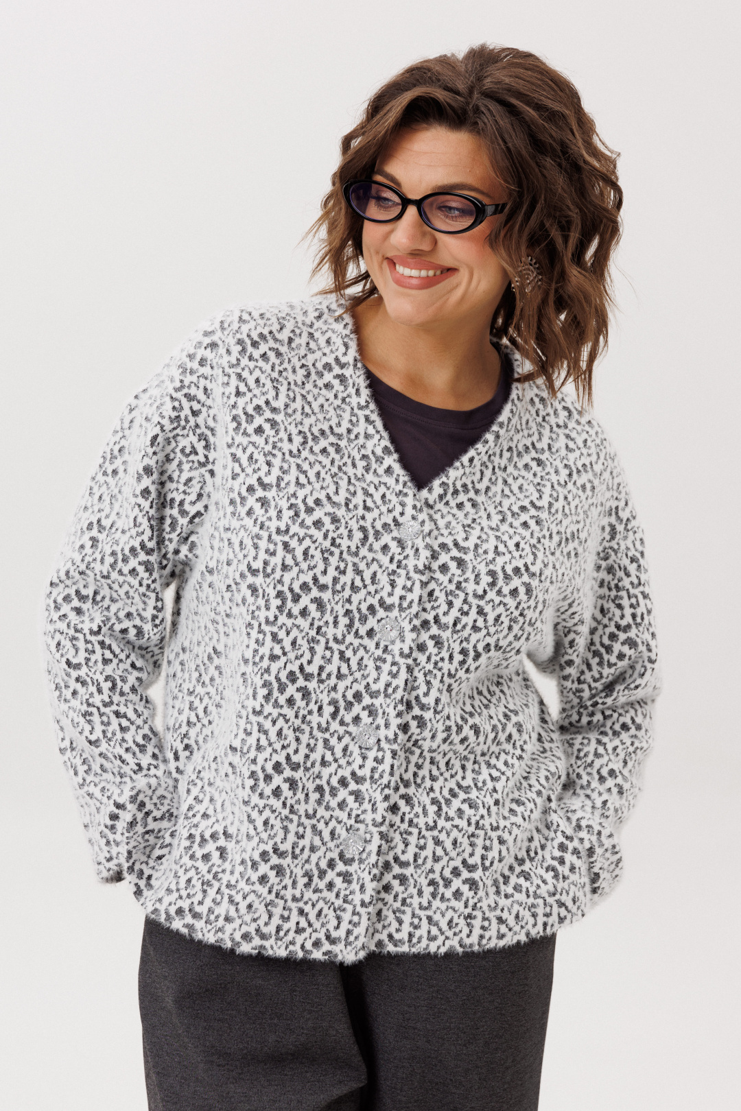 Жакет ANELLI LAUREL 1661 пушистый лео