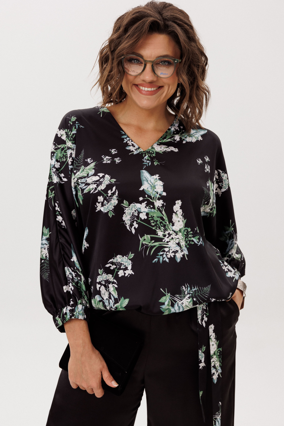 Блузка ANELLI LAUREL 1662 цветы ночного сада - фото 1