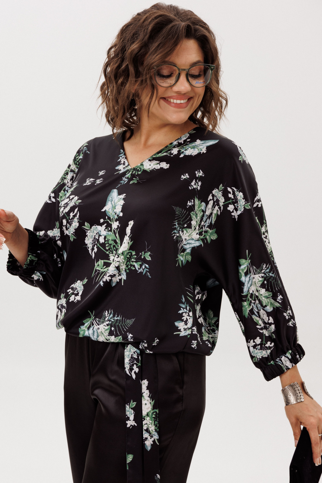 Блузка ANELLI LAUREL 1662 цветы ночного сада - фото 3