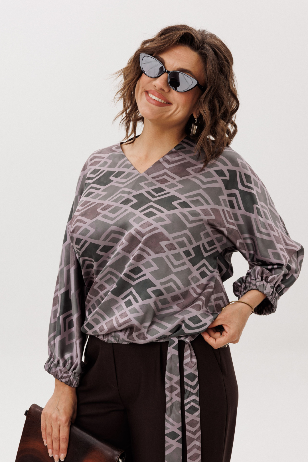 Блузка ANELLI LAUREL 1662 ромбовидные холмы - фото 1